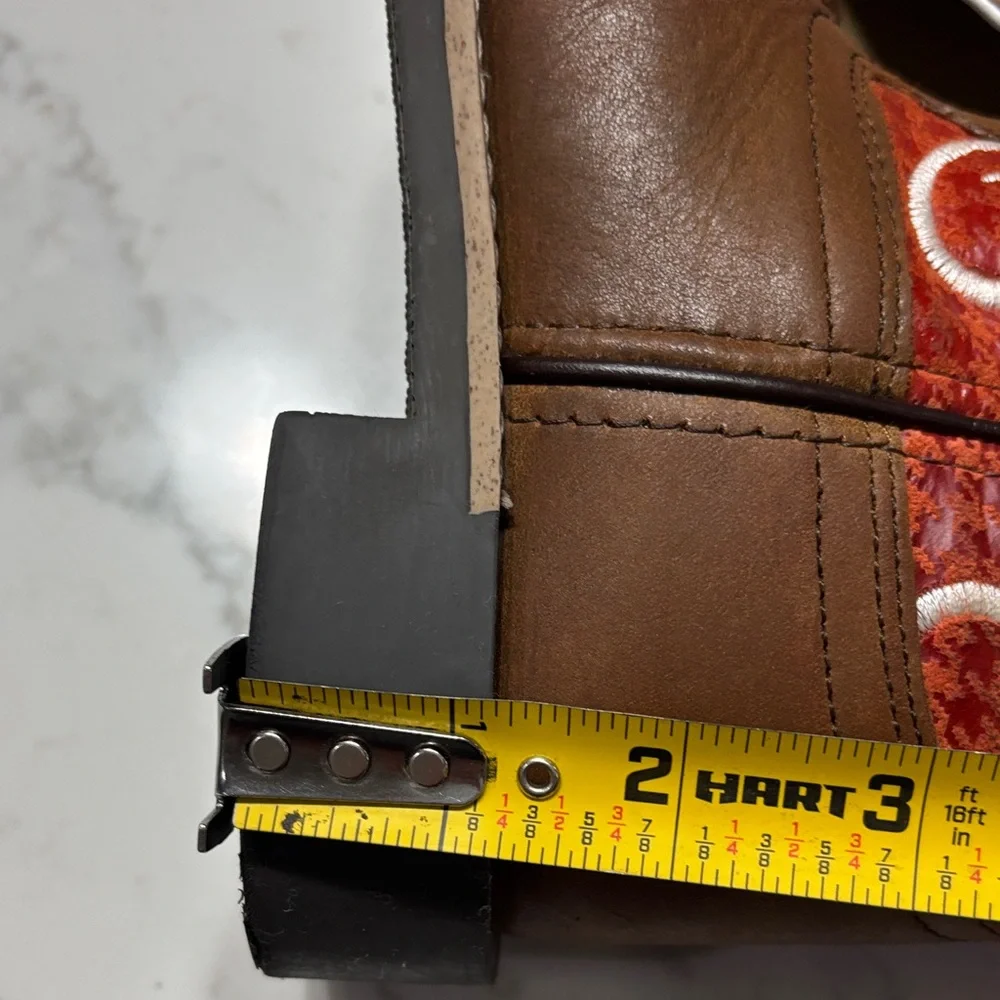 Kids Western Boots in Red and Brown